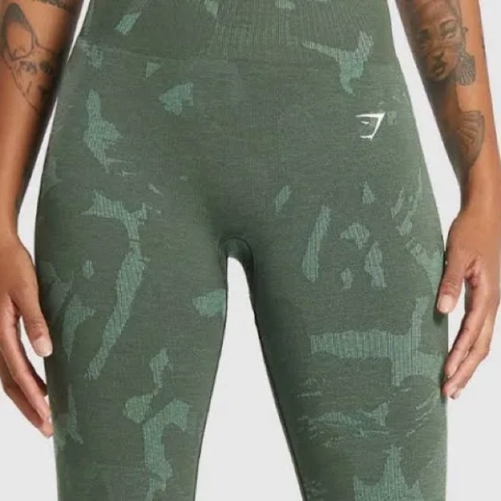 Gymshark Camo Green Leggings - 23”
